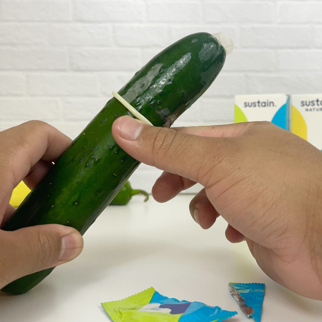 sustain condom on cucumber